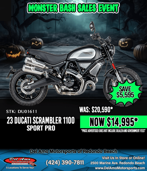 2023 Ducati SCRAMBLER 1100 SPORT PRO  in a DARK STEALTH exterior color. Del Amo Motorsports of Redondo Beach (424) 304-1660 delamomotorsports.com 