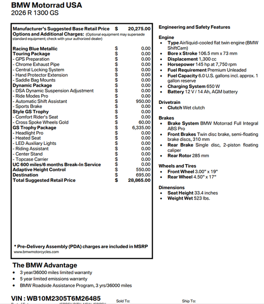 2026 BMW R 1300 GSImage 4