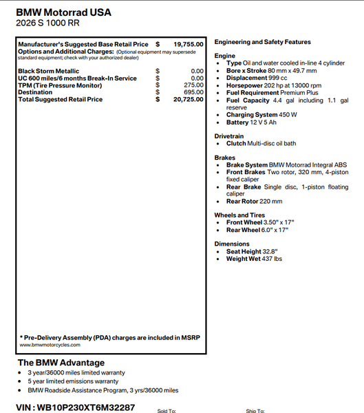 2026 BMW S 1000 RRImage 6