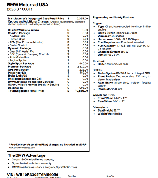 2026 BMW S 1000 RImage 5