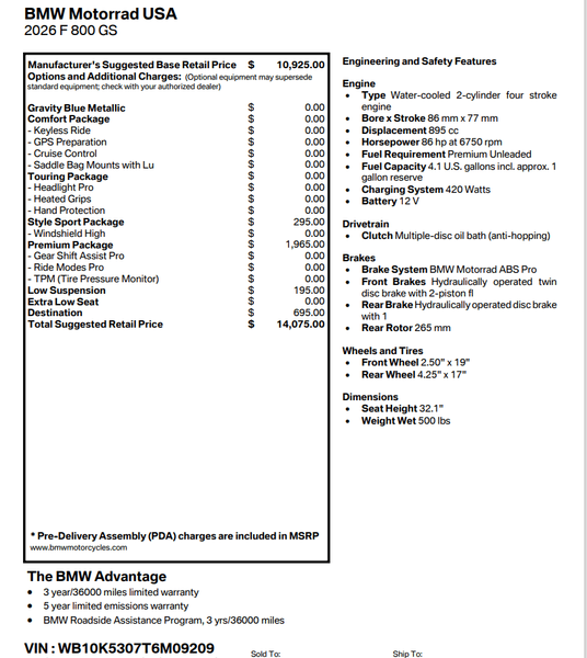 2026 BMW F 800 GSImage 6