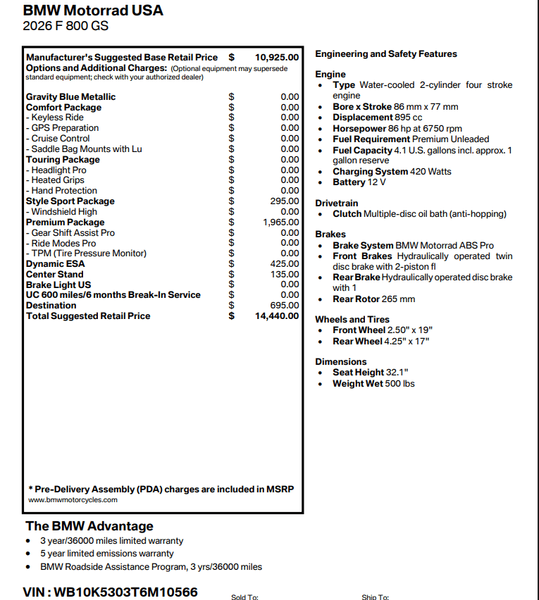2026 BMW F 800 GSImage 4