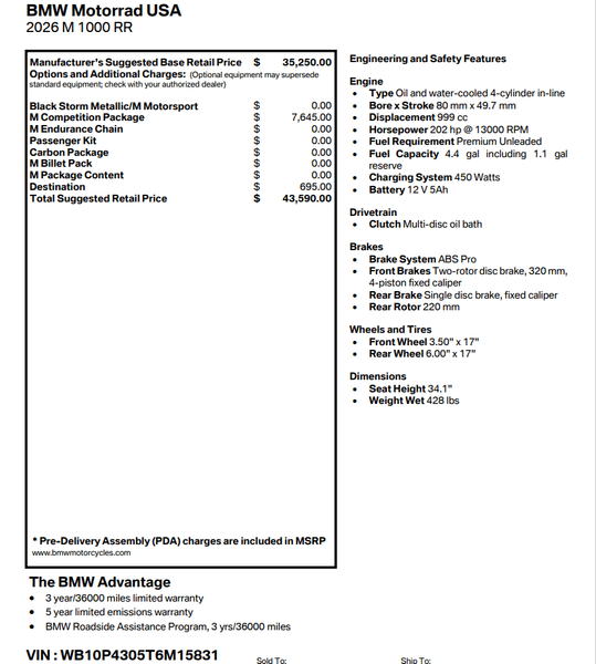 2026 BMW M 1000 RRImage 4