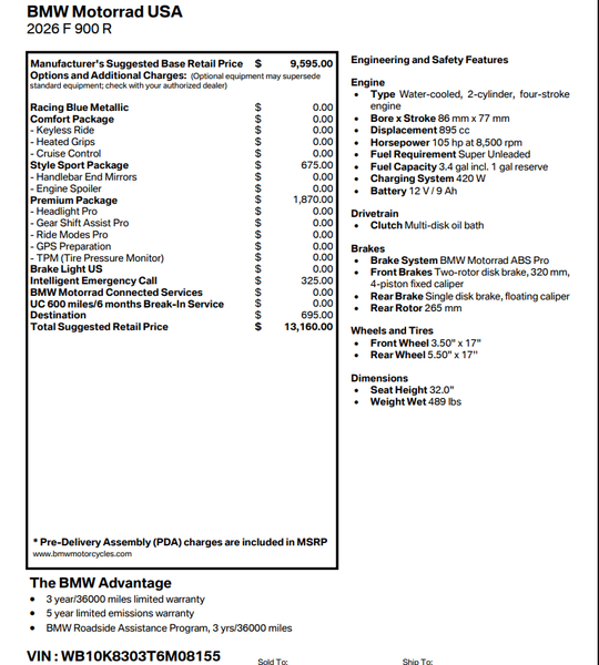 2026 BMW F 900 RImage 4