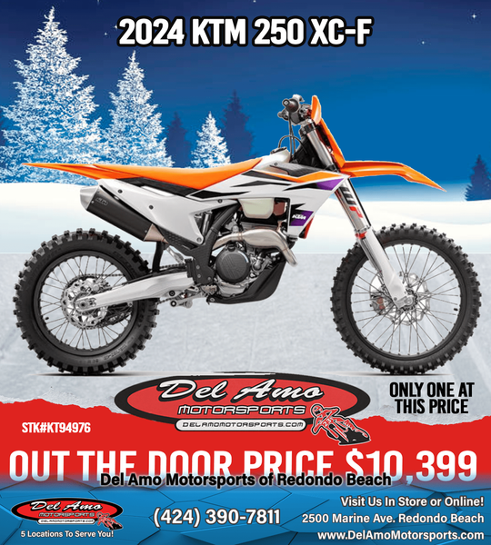 2024 KTM 250 XC-F  in a ORANGE exterior color. Del Amo Motorsports of Redondo Beach (424) 304-1660 delamomotorsports.com 