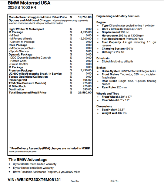 2026 BMW S 1000 RRImage 4
