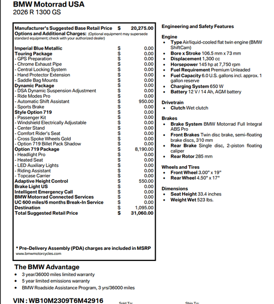 2026 BMW R 1300 GSImage 2