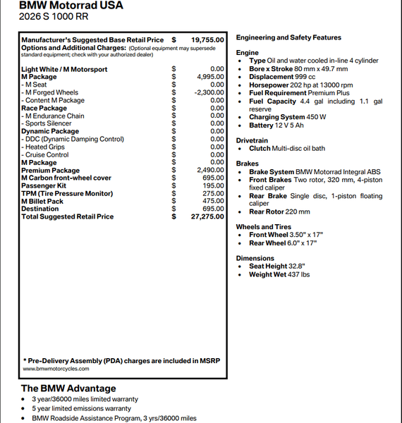 2026 BMW S 1000 RRImage 2