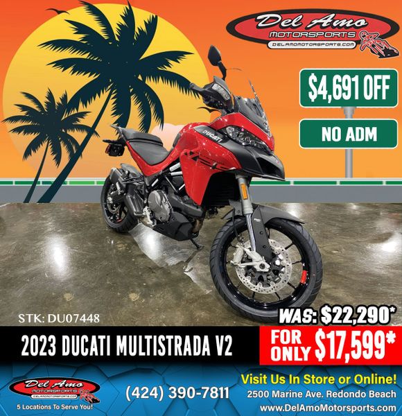 2023 Ducati MULTISTRADA V2 S  in a RED exterior color. Del Amo Motorsports of Redondo Beach (424) 304-1660 delamomotorsports.com 