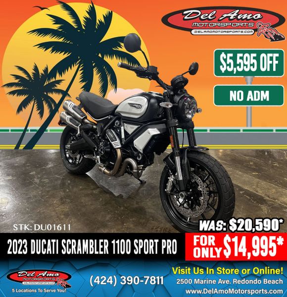 2023 Ducati SCRAMBLER 1100 SPORT PRO  in a DARK STEALTH exterior color. Del Amo Motorsports of Redondo Beach (424) 304-1660 delamomotorsports.com 