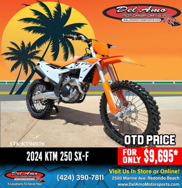 2024 KTM 250 SX-F  in a ORANGE exterior color. Del Amo Motorsports of Redondo Beach (424) 304-1660 delamomotorsports.com 