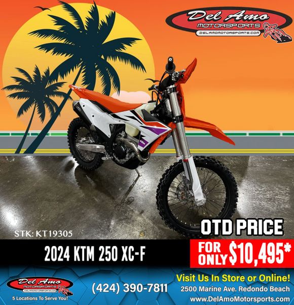 2024 KTM 250 XC-F  in a ORANGE exterior color. Del Amo Motorsports of Redondo Beach (424) 304-1660 delamomotorsports.com 