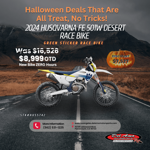 2024 HUSQVARNA FE 501W  in a WHITE exterior color. Del Amo Motorsports of Los Angeles (562) 262-9181 delamomotorsports.com 