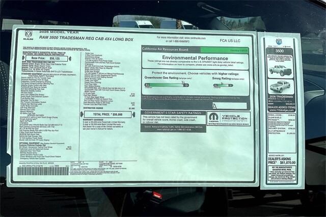 New 2026 RAM 3500 Tradesman Regular Cab 4x4 8