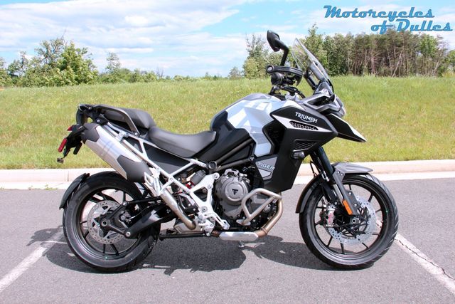 2023 Triumph Tiger 1200 GT Explorer  in a Snowdonia White exterior color. Motorcycles of Dulles 571.934.4450 motorcyclesofdulles.com 