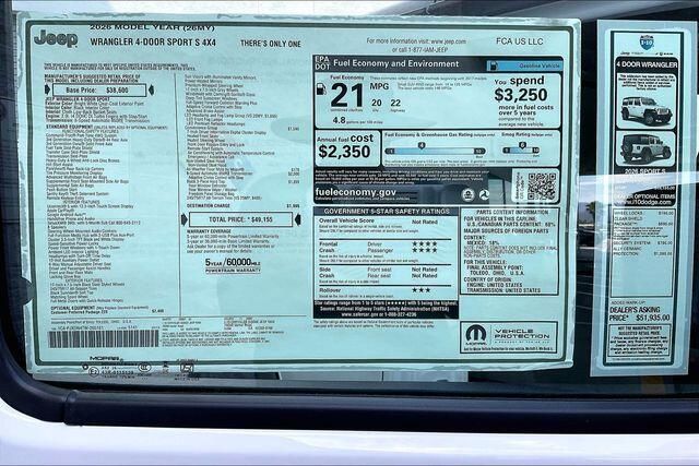 New 2026 Jeep Wrangler 4-door Sport SImage 16