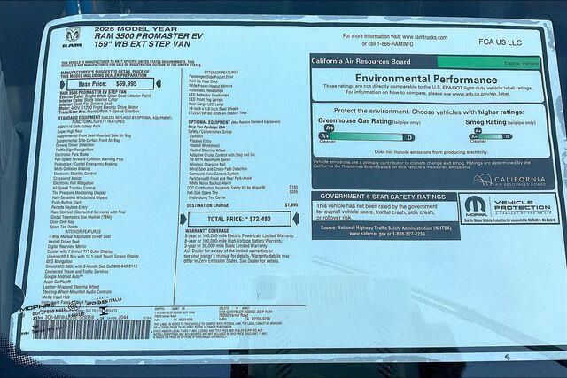 New 2025 RAM Promaster Ev Step Van Super High Roof 159