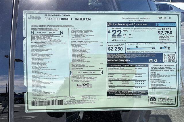 New 2026 Jeep Grand Cherokee L Limited 4x4Image 16