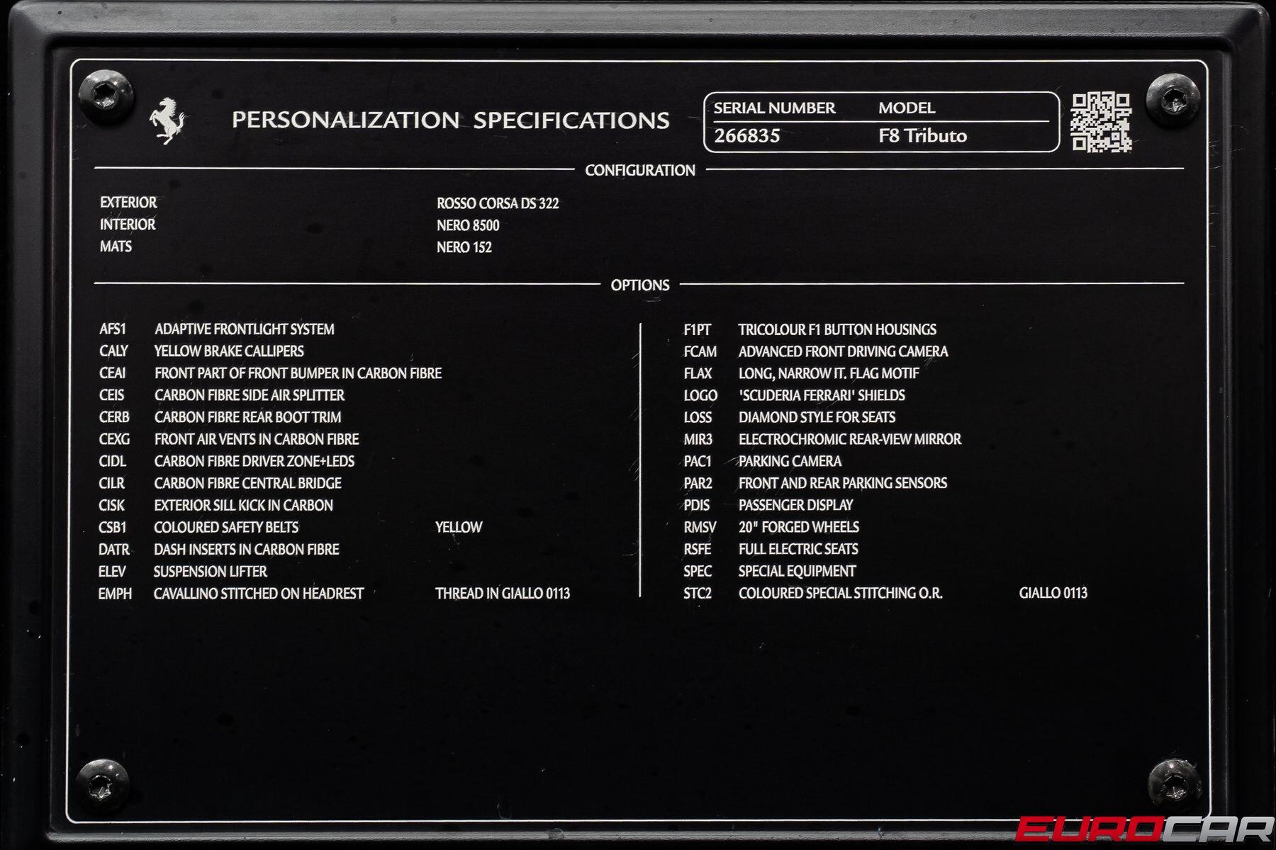 2021 Ferrari F8 Tributo *CARBON STEERING WHEEL * PASSENGER DISPLAY*Image 12