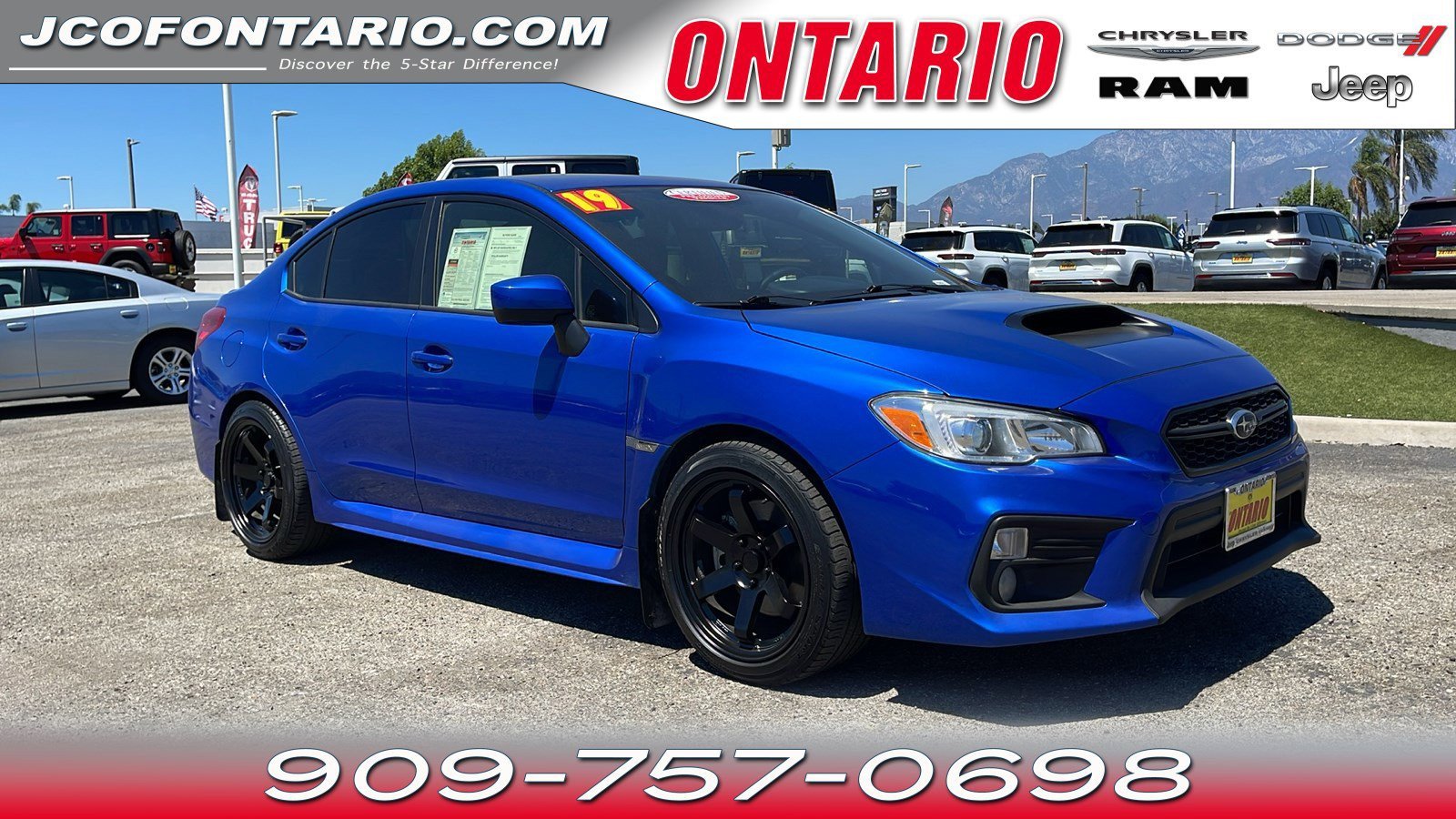 Used 2019 Subaru WRX Premium with VIN JF1VA1C63K9803592 for sale in Ontario, CA