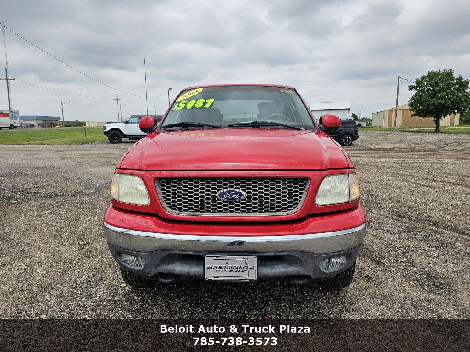 Used 2003 Ford F-150 XLT with VIN 1FTRW08L73KC67908 for sale in Beloit, KS