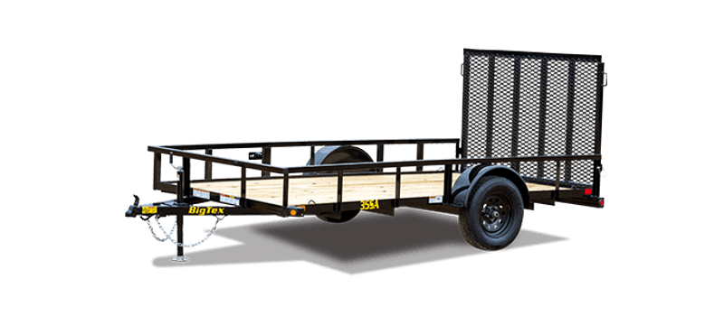 2024 BIGTEX TRAILER 14 SINGLE AXLE UTILITY 4 RAMPGATE  in a BLACK exterior color. Family PowerSports (877) 886-1997 familypowersports.com 