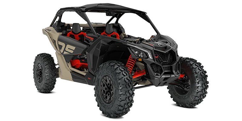 2023 Can-Am MAVERICK X3 X DS TURBO RR 64 DESERT TAN AND CARBON BLACK AND MAGMA REDImage 1