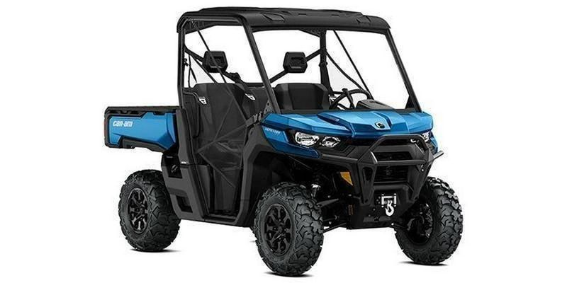 2023 Can-Am Defender in a Oxford  Blue exterior color. New England Powersports 978 338-8990 pixelmotiondemo.com 