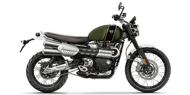 2023 Triumph Scrambler 1200 in a Matte Khaki exterior color. New England Powersports 978 338-8990 pixelmotiondemo.com 