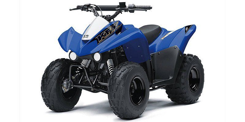 2023 Kawasaki KFX 90 in a BLUE exterior color. Cross Country Powersports 732-491-2900 crosscountrypowersports.com 