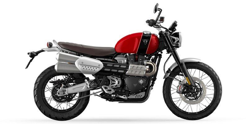 2023 Triumph Scrambler 1200 in a Carnival Red exterior color. New England Powersports 978 338-8990 pixelmotiondemo.com 