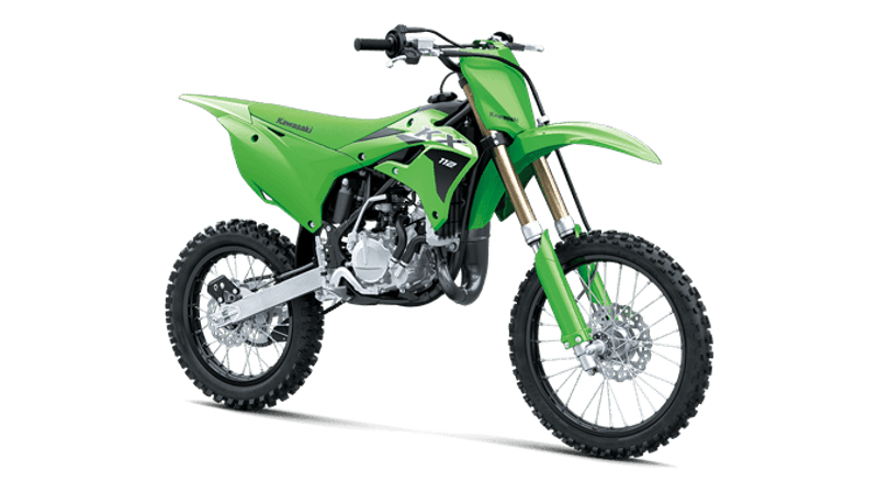 2024 Kawasaki KX 112 in a Lime Green exterior color. New England Powersports 978 338-8990 pixelmotiondemo.com 