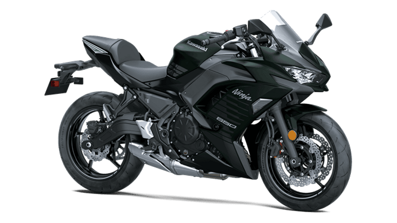 2025 Kawasaki NINJA 650 ABS METALLIC MATTE OLD SCHOOL GREEN AND METALLIC SPARK BLACKImage 1