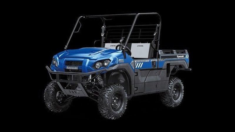 2024 Kawasaki Mule PRO-FXR 1000 in a Met Sierra Blue exterior color. New England Powersports 978 338-8990 pixelmotiondemo.com 