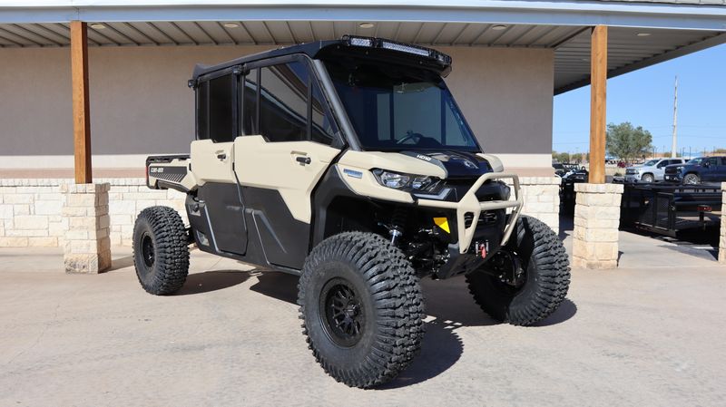 2025 Can-Am DEFENDER MAX LIMITED CAB HD10 DESERT TAN AND STEALTH BLACKImage 1