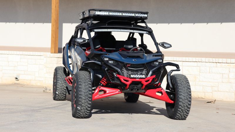 2025 Can-Am MAVERICK R MAX X RS WITH SMARTSHOX 999T DCT DUSTY NAVY AND LEGION REDImage 3