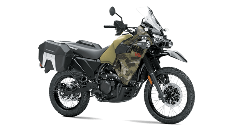 2025 Kawasaki KLR 650 ADVENTURE ABS CYPHER CAMO TAN AND METALLIC MATTE CARBON GRAYImage 19