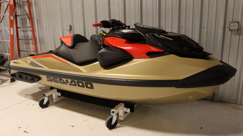 2025 SEADOO RXPX 325 WITH SOUND SYSTEM METALLIC TAN AND LAVA RED Image 1