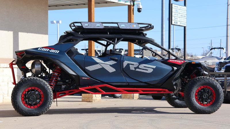 2025 Can-Am MAVERICK R MAX X RS WITH SMARTSHOX 999T DCT DUSTY NAVY AND LEGION REDImage 2