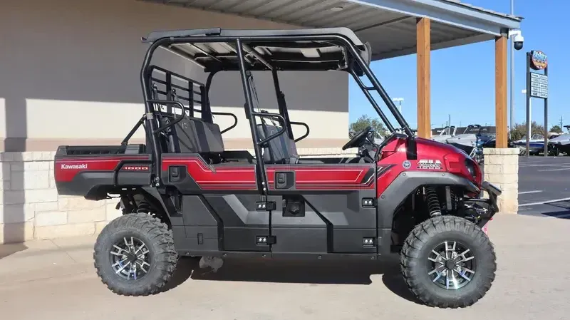 New 2026 Kawasaki MULE PROFXT 1000 LE PLATINUM RANCH EDITION METALLIC DEEP RED Image 2