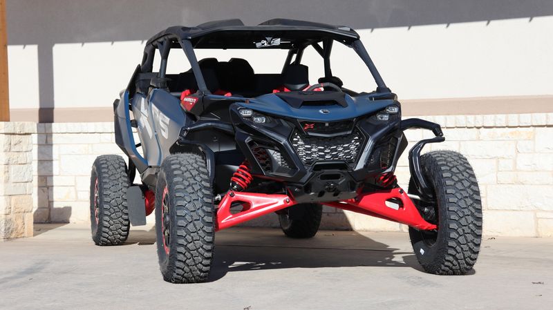 2025 Can-Am MAVERICK R MAX X RS WITH SMARTSHOX 999T DCT DUSTY NAVY AND LEGION RED Image 3