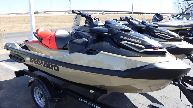 2025 SEADOO RXTX 325 WITH SOUND SYSTEM METALLIC TAN AND LAVA RED Image 1