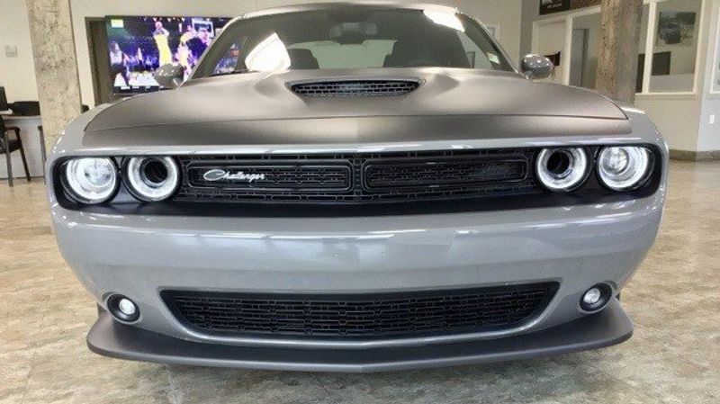 2023 Dodge Challenger R/T in a Destroyer Gray exterior color and Blackinterior. Matthews Chrysler Dodge Jeep Ram 918-276-8729 cyclespecialties.com 