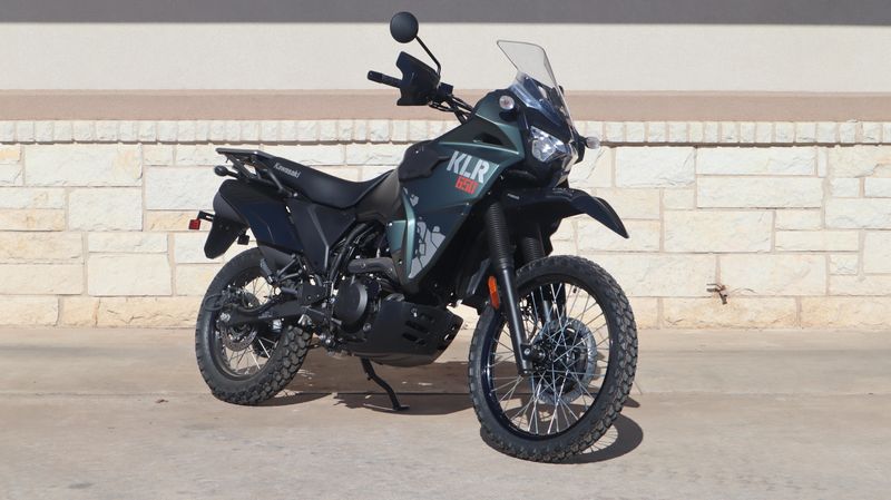 2025 KAWASAKI KLR 650 ABS METALLIC MATTE OLD SCHOOL GREEN  in a METALLIC MATTE OLD SCHOOL GREEN exterior color. Family PowerSports (877) 886-1997 familypowersports.com 