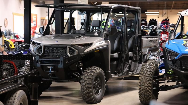 2024 POLARIS RANGER CREW XD 1500 PREMIUM  TURBO SILVER  in a SILVER exterior color. Family PowerSports (877) 886-1997 familypowersports.com 