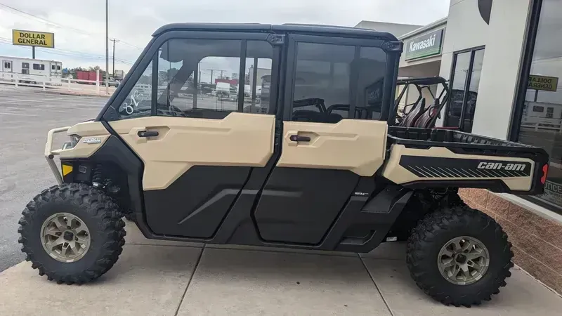 2025 Can-Am DEFENDER MAX LTD 65 HD10 DESERT TAN AND STEALTH BLACKImage 1