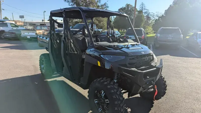 2025 POLARIS RANGER CREW XP 1000 TEXAS EDITION BLACK CRYSTAL in a BLACK CRYSTAL exterior color. Family PowerSports (877) 886-1997 familypowersports.com 