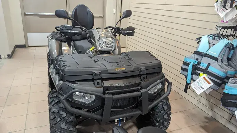 2024 POLARIS SPORTSMAN TOURING XP 1000 TRAIL HEAVY METAL in a HEAVY METAL exterior color. Family PowerSports (877) 886-1997 familypowersports.com 