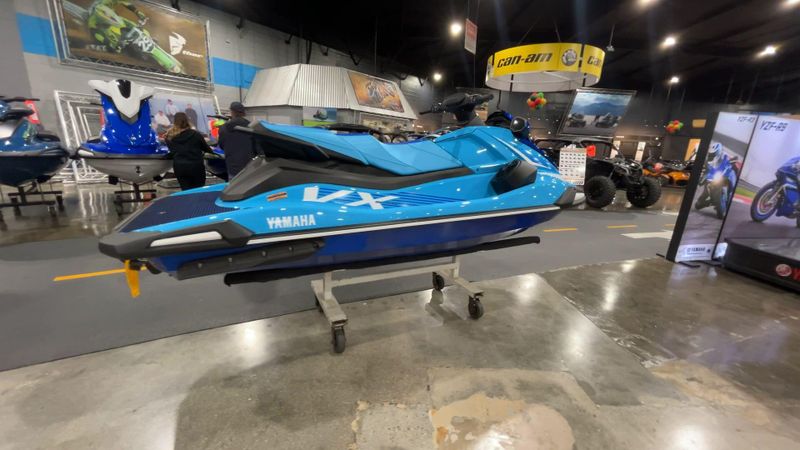 2025 Yamaha VX DELUXE W&sol;AUDIO  in a CYAN/AZURE BLUE exterior color. Del Amo Motorsports of Redondo Beach (424) 390-7811 delamomotorsports.com 