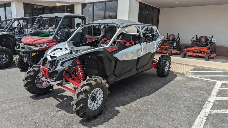 2025 Can-Am MAVERICK MAX XMR 72 TURBO RR HYPER SILVER AND LEGION REDImage 1